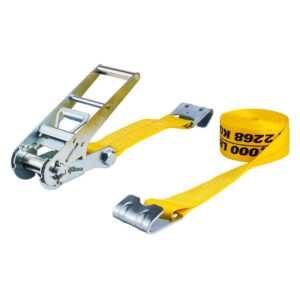 Keeper 04637 Tie-Down Strap, 3 in W, 27 ft L, Yellow, 5000 lb Working Load, Flat Hook End