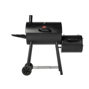 Char-Griller Smokin' Pro CG30044223 Barrel Grill and Offset Smoker, Charcoal, Steel, Black
