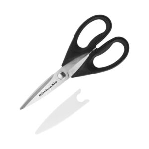 KitchenAid KE351OHOBA Kitchen Shears, 4-1/2 in L Blade, Stainless Steel Blade, Plastic Handle, Black, 8-3/4 in OAL