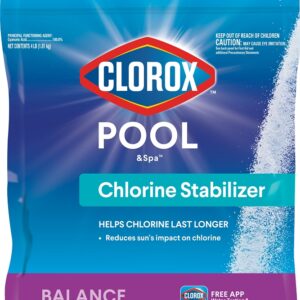 Clorox 12004CLX Chlorine Stabilizer, 4 lb Bottle, Granular, White