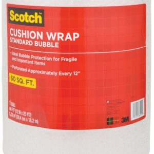 Scotch 7960 Cushion Wrap, 60 ft L, 12 in W, Nylon/Polyethylene, Clear