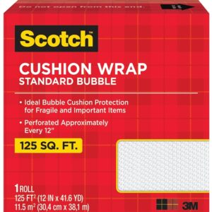 Scotch 7962 Cushion Wrap, 125 ft L, 12 in W, Nylon/Polyethylene, Clear