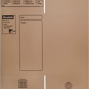 Scotch 8028 Moving and Storage Box, 18 in L, Brown