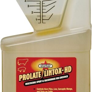 Starbar PROLATE/LINTOX-HD 64580 Insecticide Spray and Backrubber, Liquid, Light Amber/Medium Brown, 1 qt Bottle