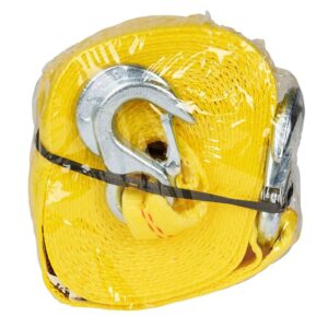 Keeper 89825 Tow Strap, 12,000 lb, 2 in W, 25 ft L, Slip Hook End, Yellow