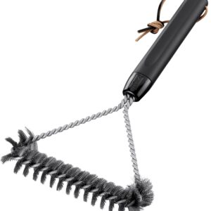 Weber 6277 Grill Brush, 12 in L Brush, Black Bristle, Plastic Handle