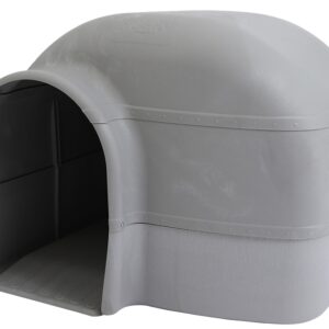 Petmate 25415 Husky Dog House, 33-1/2 in OAL, 33.2 in OAW, 26 in OAH, Plastic, Gray