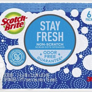 Scotch-Brite 076308-91053 Scrub Dots Non-Scratch Sponge, 2.6 in L, 4.4 in W, 0.6 in Thick