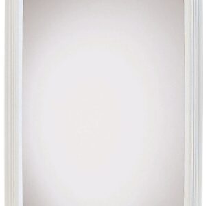 Renin 20-0410 Macau Framed Mirror, 22 in W, 16 in H, Rectangular, Plastic Frame, White Frame