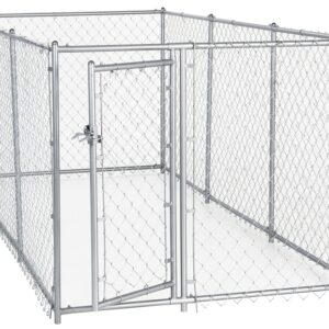 Lucky Dog CL 41028EZ Chain Link Kennel, 5 ft OAL, 10 ft OAW, 4 ft OAH, Steel, Galvanized