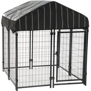 Lucky Dog CL 60445 Modular Pet Play Pen, 4 ft OAL, 4 ft OAW, 4-1/2 ft OAH, Steel, Powdered, Black