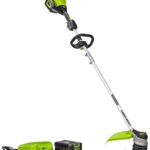 Greenworks 2112302VT Brushless String Trimmer, Battery Included, 2 Ah, 80 V, Lithium-Ion, 0.095 in Dia Line
