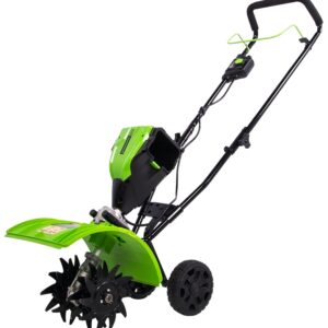 Greenworks 2800302 Brushless Cultivator/Tiller, Battery Included, 80 V, 2 Ah, Lithium-Ion, 10 in Max Tilling W