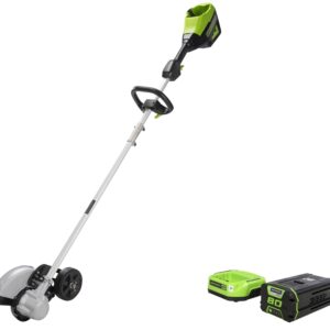 Greenworks 2701602 Brushless Edger, Battery Included, 2 Ah, 8 in Blade, Ergonomic Handle