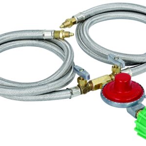 Bayou Classic M2HPH Hose and Regulator Kit, 1/8 in Connection, 36 in L Hose, Stainless Steel