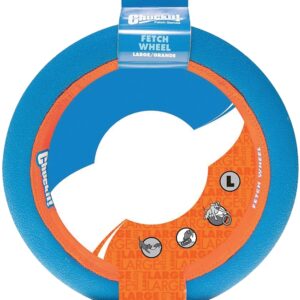 Chuckit! 252301 Dog Toy, Wheel, L, Rubber, Blue/Orange