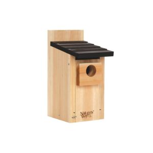 Nature's Way CWH3 Bluebird House, 5-1/2 in W, 8-1/8 in D, 12 in H, Cedar, Pole, Surface Mounting