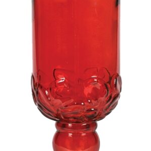 Perky-Pet 8119-2 Bird Feeder, 24 oz, 4-Port/Perch, Glass, Red, 11-1/2 in H