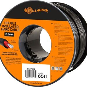 Gallagher G627014 Lead-Out Cable, 65 ft Cable, Steel Conductor, Polyethylene Sheath, Black