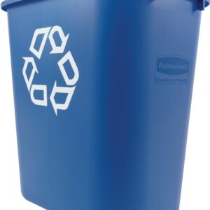 Rubbermaid FG295673BLUE Deskside Waste Basket, 28.125 qt Capacity, Polyethylene, Blue
