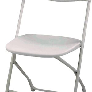 Simple Spaces CHR-017-1 Folding Chair, 15-5/8 in OAW, 21 in OAD, Steel Frame, White