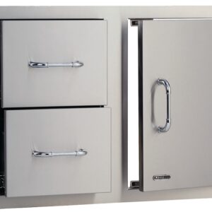 Bull 25876 Grill Cabinetry, 33 in L, 20-1/2 in W, 22 in H, 2-Drawer, Stainless Steel, Metallic