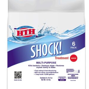 HTH 52015 Pool Shock, 13.3 oz Bag, Granular, Chlorine, White