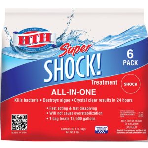 HTH Super Shock 52023 Pool Treatment, Solid, Chlorine-Like, 6 lb