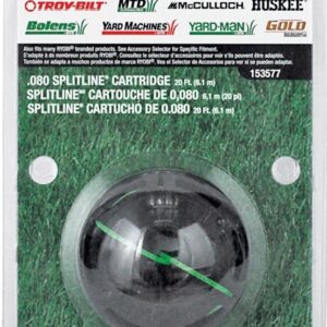 MTD 49U3577L953 Round Line Cartridge, 0.080 in Dia, 20 ft L, Aluminum/Co-Polymer, Green