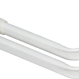 Kenney KN522 Curtain Rod, 2 in Dia, 48 to 86 in L, Steel, White