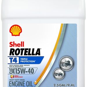 Shell Rotella T4 550045127 Engine Oil, 15W-40, 2.5 gal Jug
