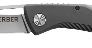 Gerber 31-003215 Folding Knife, 3.2 in L Blade, Stainless Steel Blade, Gray Handle