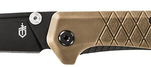 Gerber 31-004068 Folding Knife, 3.1 in L Blade, Stainless Steel Blade, 1-Blade, Textured Handle, Coyote Brown Handle