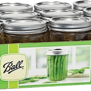 Ball 66000 Mason Jar, 1 pt Capacity, Glass/Tinplate Steel