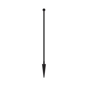 Nuvo Iron QFPST40 Post and Spike, 1 in W, 40 in Post, 11-3/4 in Spike H, Metal, Black, Painted