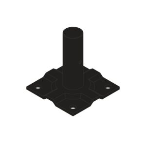 Nuvo Iron QFSM3 Surface Mount Plate, Metal, Black, Painted, For: 1 in Quick-Fence Posts