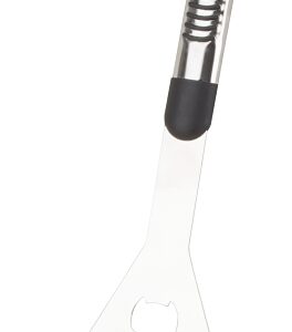 Omaha BBQ-8112443A Premium BBQ Spatula, 1.9 mm, Stainless Steel Blade, Stainless Steel, Aluminum Handle, Straight Handle