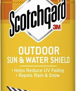 Scotchgard 5019-10UV Water and Sun Shield Fabric Spray, 10.5 oz Can, Liquid, Mineral Spirits, Amber/Milky White