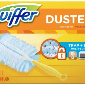 Swiffer 11804 Duster Starter Kit, Fiber Head, Plastic Handle, 6 in L Handle