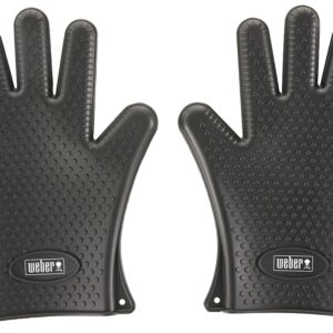 Weber 7017 Grilling Gloves, L, Silicone, Black