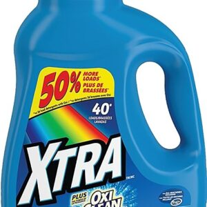 Xtra 41602 Laundry Detergent, 75 oz, Bottle, Liquid, Clean Crystal
