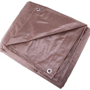ProSource T0810BB90-BRN Tarpaulin, 10 ft L, 8 ft W, 5 mil Thick, Polyethylene, Brown