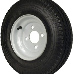 MARTIN Wheel DM408B-4I Trailer Tire, 590 lb Withstand, 4-1/2 in Dia Bolt Circle, Rubber