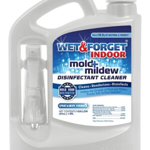 Wet & Forget 802064 Mold and Mildew Disinfectant Cleaner, 64 oz, Liquid, Bland, Clear