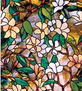 Artscape 01-0113 Window Film, 36 in L, 24 in W, Magnolia Pattern