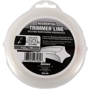 Arnold WLS-50 Trimmer Line, 0.05 in Dia, 40 ft L, Nylon