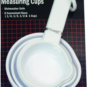 Chef Craft 20920 Measuring Cup Set, Metric Graduation, Plastic, White