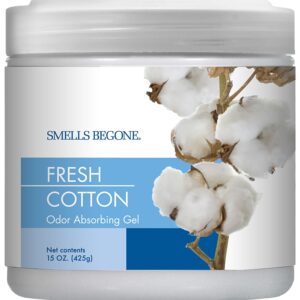 Smells Begone 50816 Odor Absorbing Gel, 15 oz, Jar, Fresh Cotton, 450 sq-ft Coverage Area, 90 days-Day Freshness