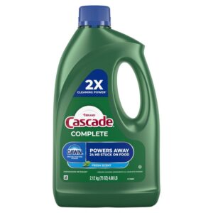Cascade Complete 33840 Dishwashing Detergent, 75 oz, Gel, Fresh, Blue