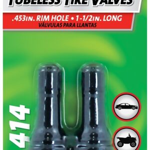 Slime 20149 Tubeless Tire Valve, Rubber, 2 PK, For: TR414 Tires